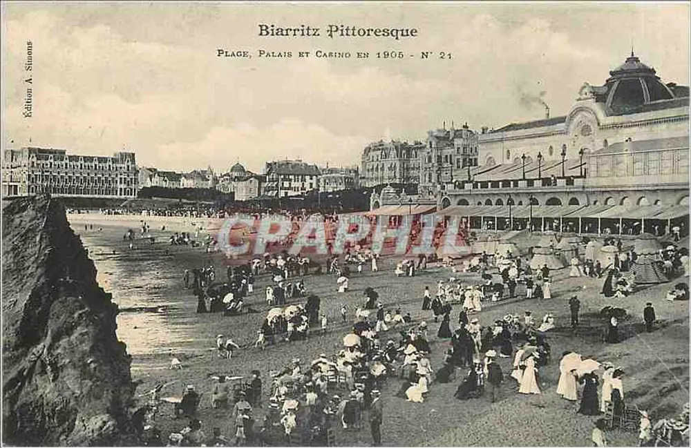Biarritz Pittoresque — Place, Palast und Casino 1905 — Édition A. Simons N° 24 - Vorderseite
