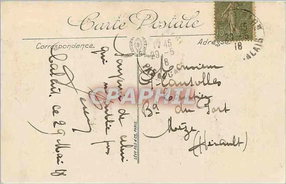 Calais — A Hora do Banho — Editor Lévy-Fils & Cie, Paris, n°85 - Verso