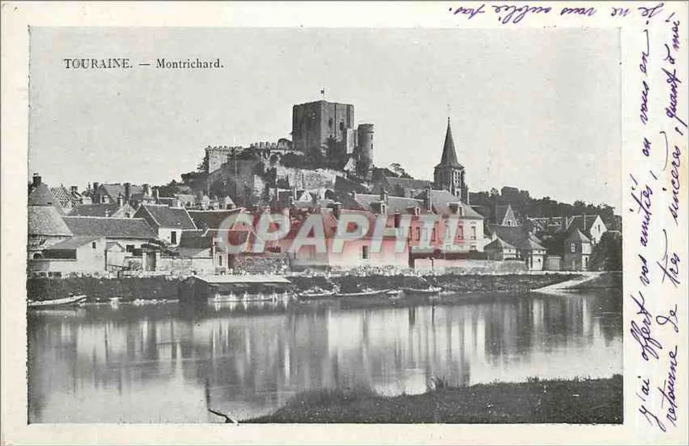TOURAINE — Montrichard — uitzicht op het kasteel en de rivier - Voorkant
