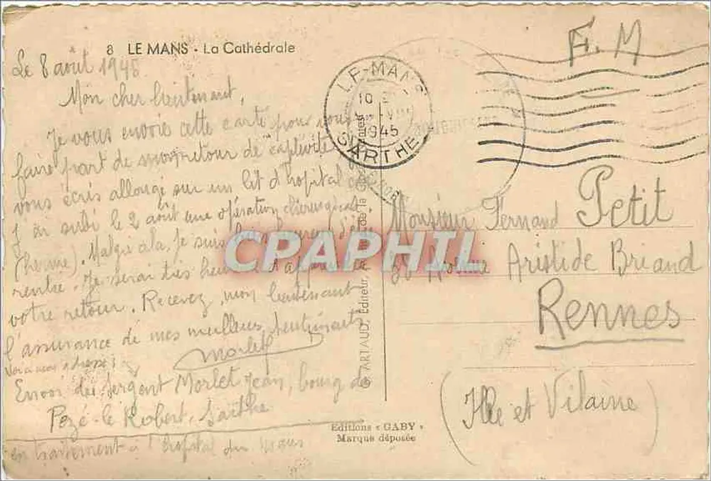 Le Mans — A Catedral — Edições Gaby - Verso