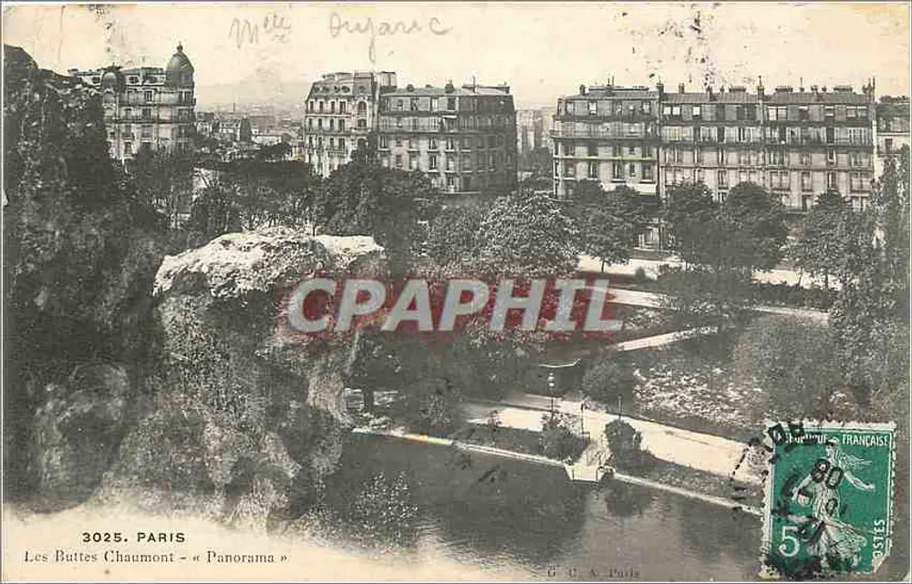 Les Buttes Chaumont — Panorama — G. D. & Paris, n° 3025 - Frente