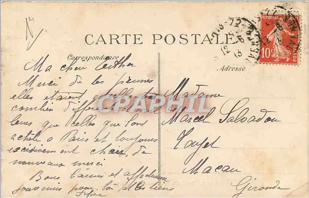 Paris — Avenue de l'Opéra — ELD, n° 4050 - Verso