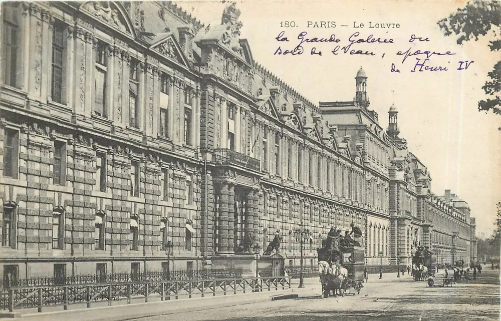 Paris — O Louvre — A Grande Galeria, época de Napoleão III - Frente