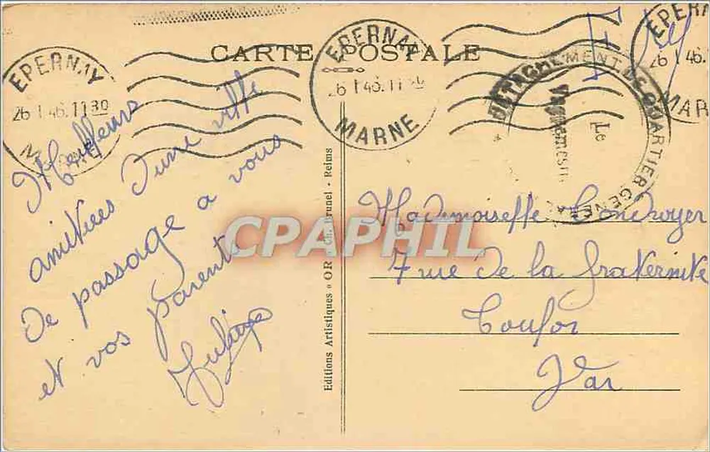 ÉPERNAY — Plac Urzędu Miasta — Wydawnictwo Artystyczne OR - Rewers