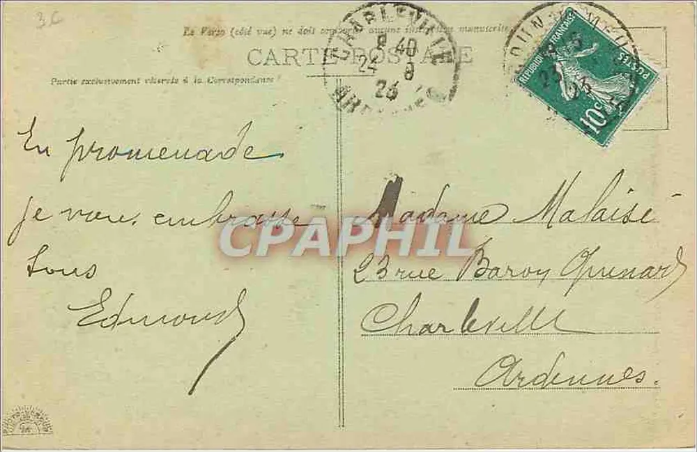 Verdun « Suas Ruínas » — A Rue Chevert — Editor: La Paris (edição da vista) n°13 - Verso