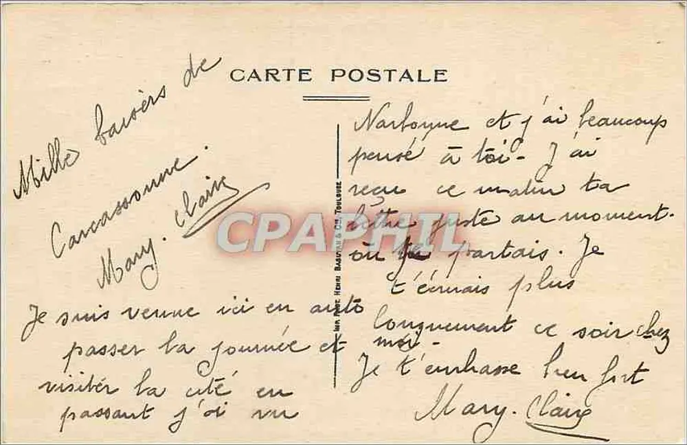Cidade de Carcassonne — Vista Geral Noroeste — Os Dois Pontes sobre o Aude - Verso