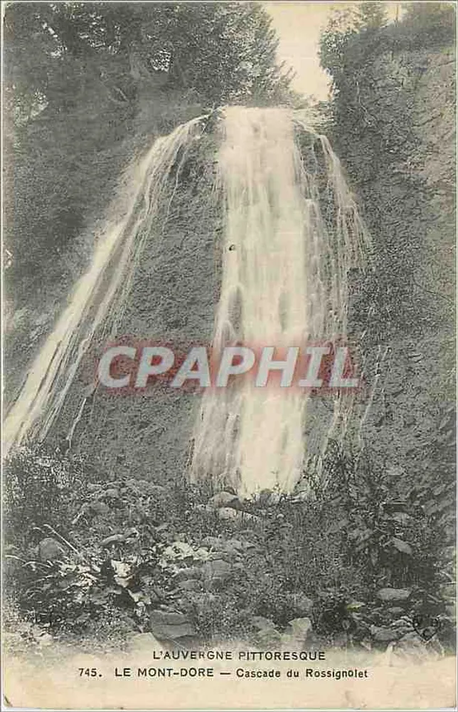 Die malerische Auvergne — Wasserfall Rossignolet — Verlag L'Auvergne pittoresque, Nr. 745 - Vorderseite