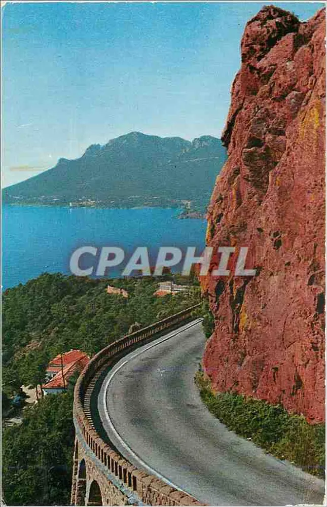 A Corniche d'Or — Estrada da margem do mar entre Théoule e Le Trayas — editor: Edições d'Art Montjou, Nice - Frente