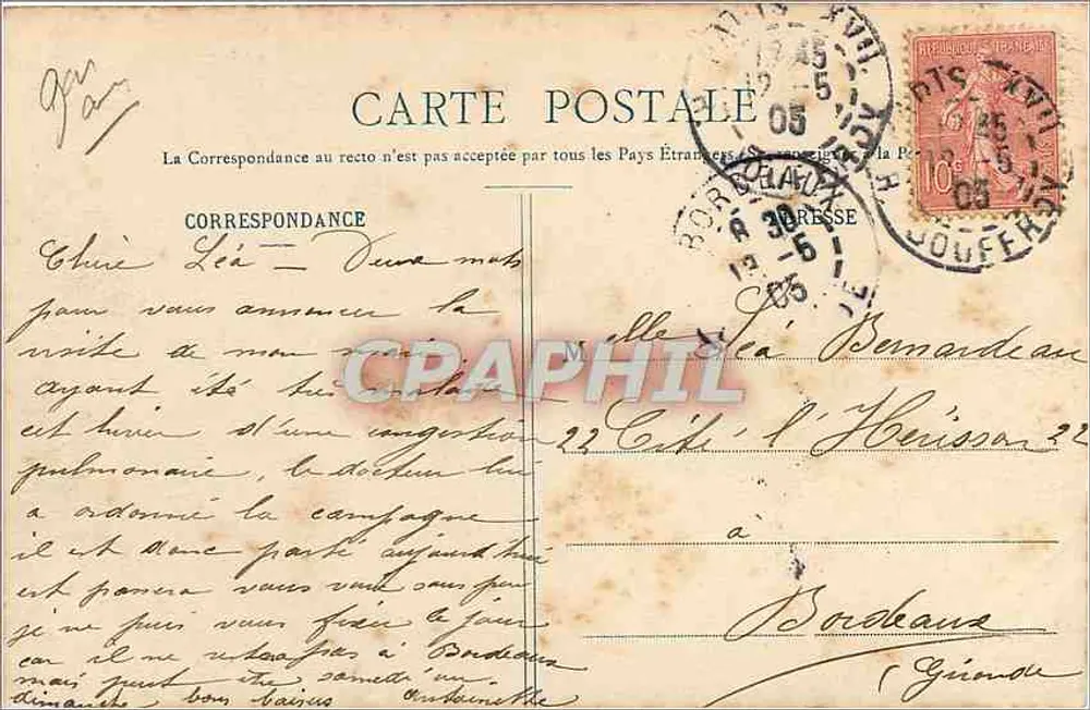 Paris - A Praça da Ópera (IXe) - G. I. - Verso