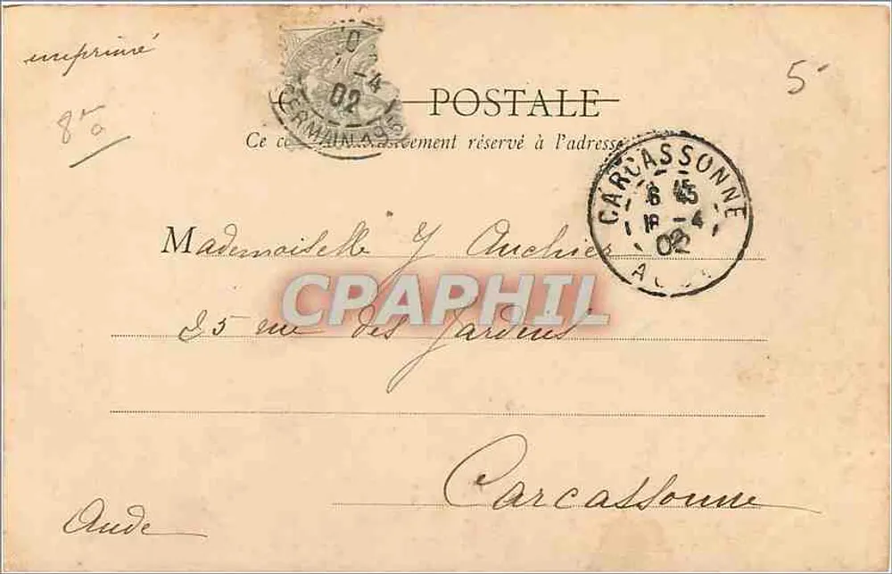 Parc Monceau - A Colunata — Paris — B. Fr. Paris, n°19 - Verso