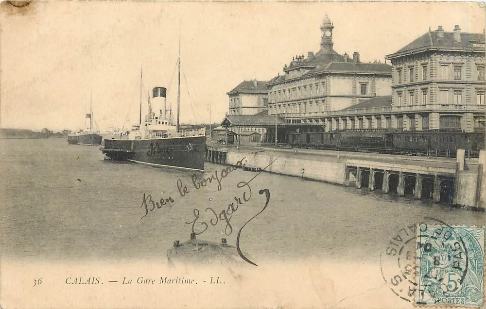 Calais — A Estação Marítima — LL. — Editor LL. n°36 - Frente
