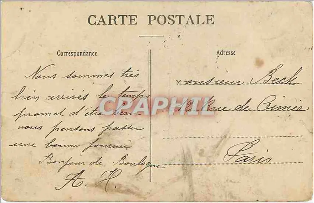 Boulogne-sur-Mer — Krebserfischerin und Fischerboote — Stegenard, Verlag, Bonnigues-sur-Mer - Rückseite