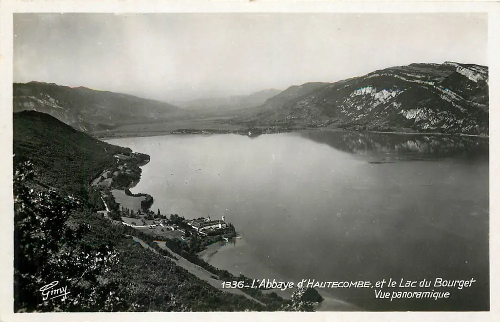 Abbaye d'Hautecombe i Lac du Bourget — Pejzaż panoramiczny — Gimny, nr 1336 - Awers