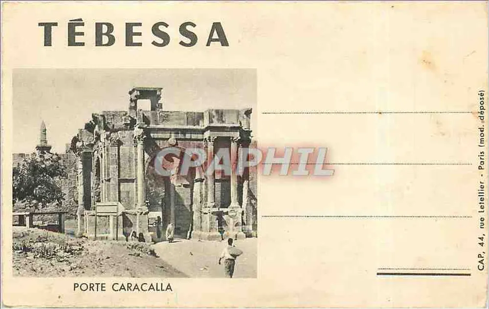 TÉBESSA — Porta Caracalla — wydawca CAP, 44, rue Letellier - Paryż - Awers