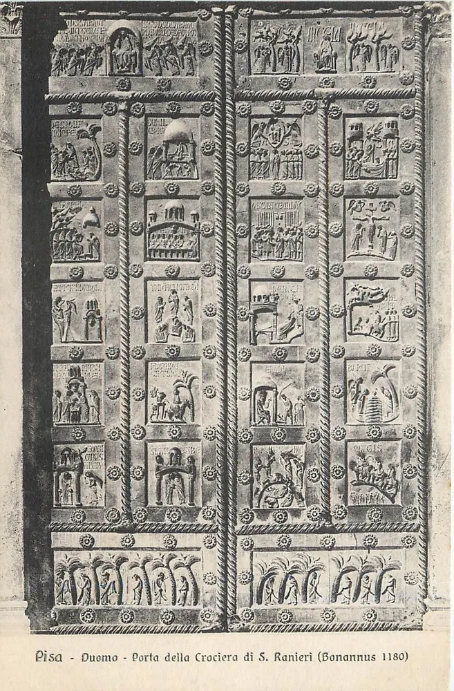 Pisa - Duomo - Porta della Crociera di S. Ranieri (Bonannus 1180) - Frente