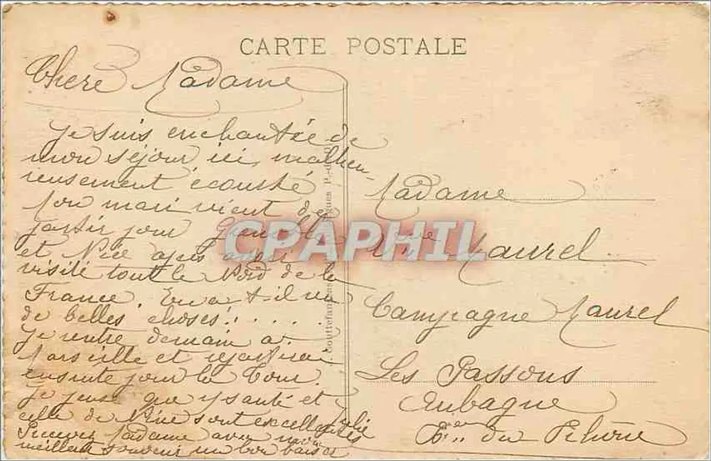 Royat — Vista Pitoresca — g. d'o. n° 1177 - Verso