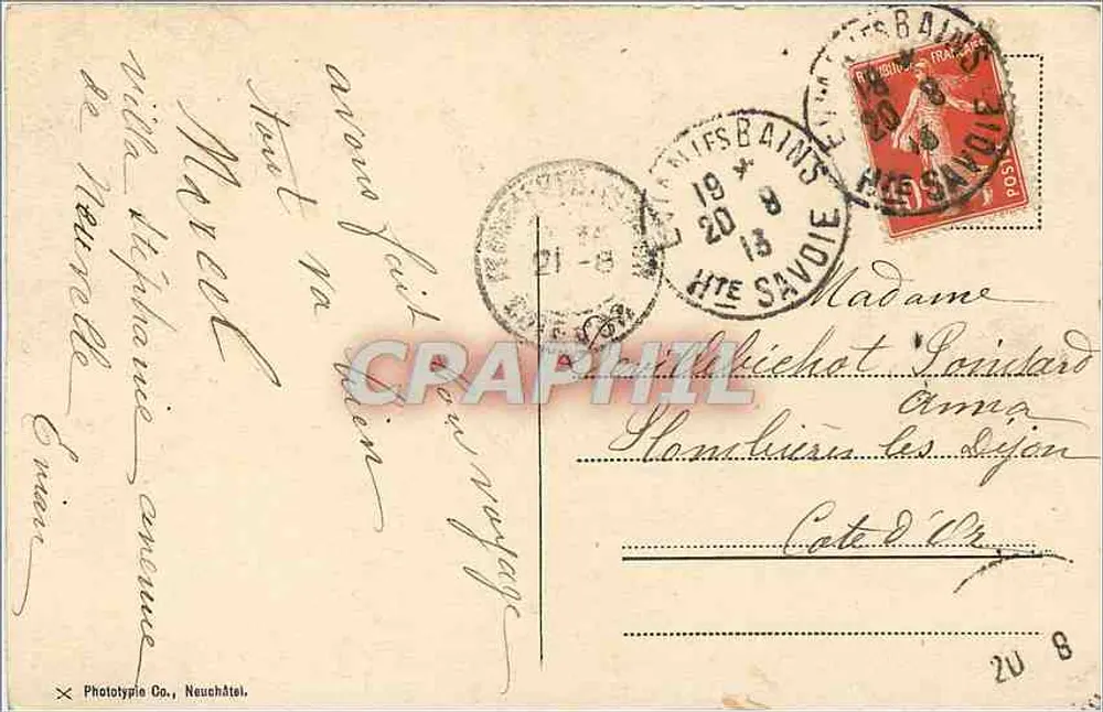 Evian-les-Bains - O Portão — Fototipia Co., Neuchâtel, n° 4343 - Verso