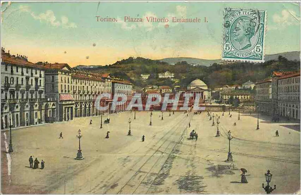 Torino. Piazza Vittorio Emanuele I. — widok panoramiczny — wydawca nie widoczny - Awers