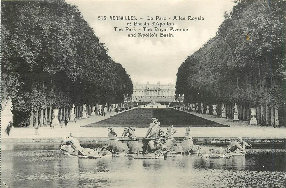 Versailles — Königliche Allee und Apollo-Becken — Éditions d'Art Colbert - Vorderseite