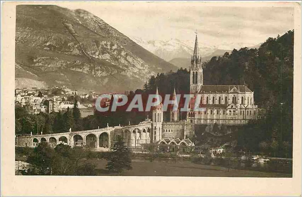 Lourdes — La Basílica y el Pic du Jer — Edición P. DOLLET, Lourdes - Anverso