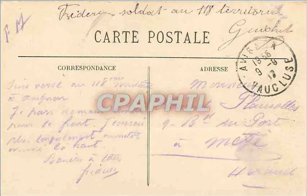 Avignon — O Palácio dos Papas — Cliché e edição Bonnet Frères — n°46 - Verso