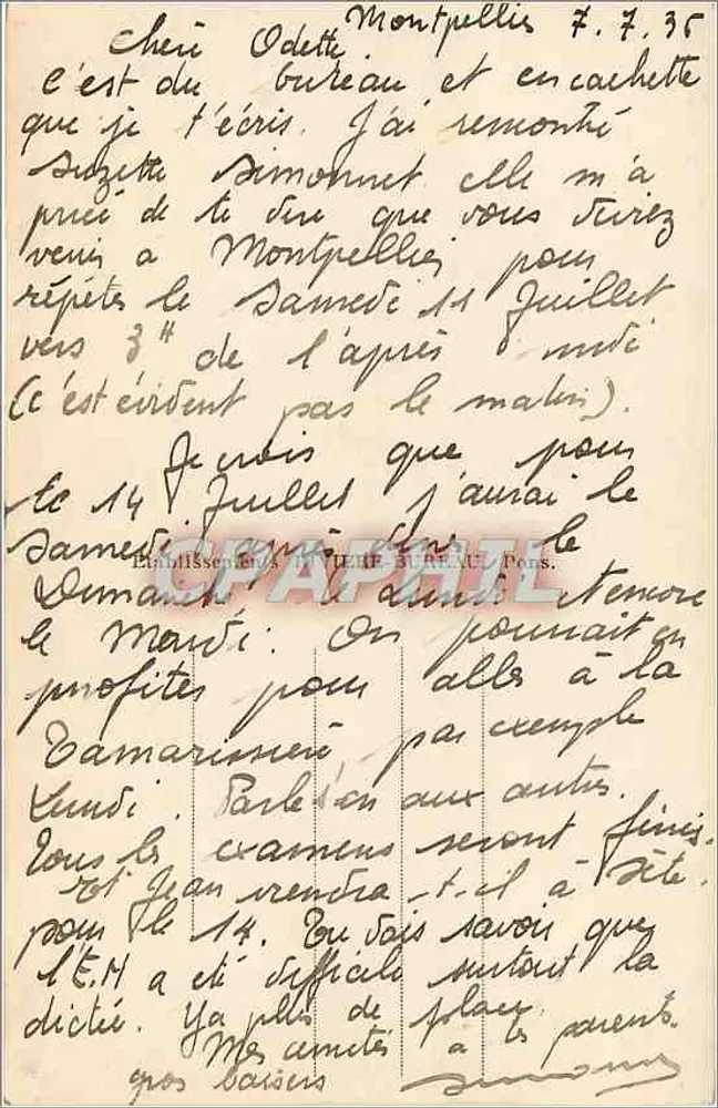Montpellier — A Torre dos Pinheiros — Ribou, n° 10132 - Verso