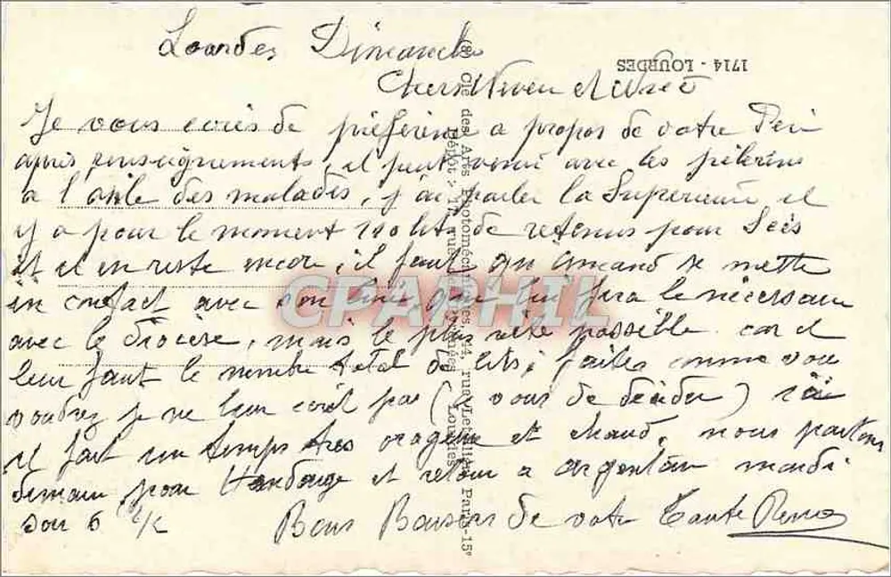 Lourdes — Uma Lembrança de Nossa Senhora de Lourdes — editor não visível - Verso