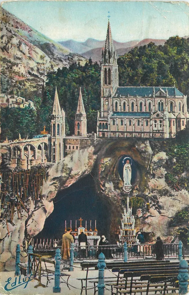 Lourdes — A Gruta e a Basílica — Edição P. Doucet, Lourdes - Frente
