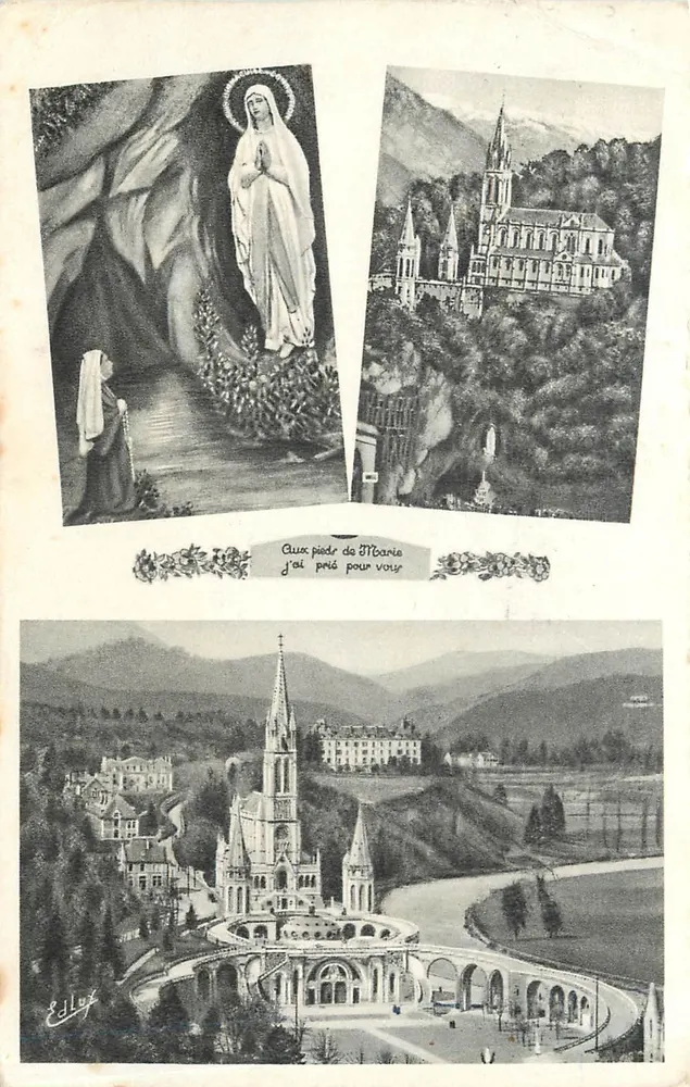 Lourdes — A Aparição e a Basílica — Edição P. Doucet - Frente