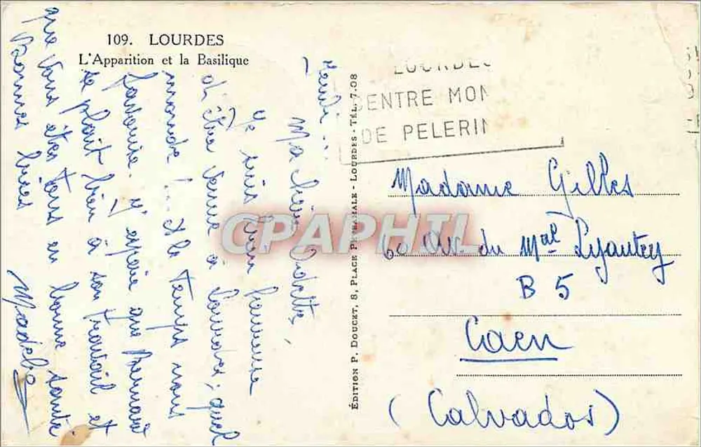 Lourdes — A Aparição e a Basílica — Edição P. Doucet - Verso