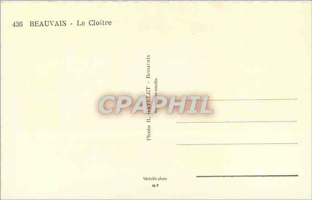 Beauvais — Klasztor — Foto R. Gattelet, seria 436 - Rewers