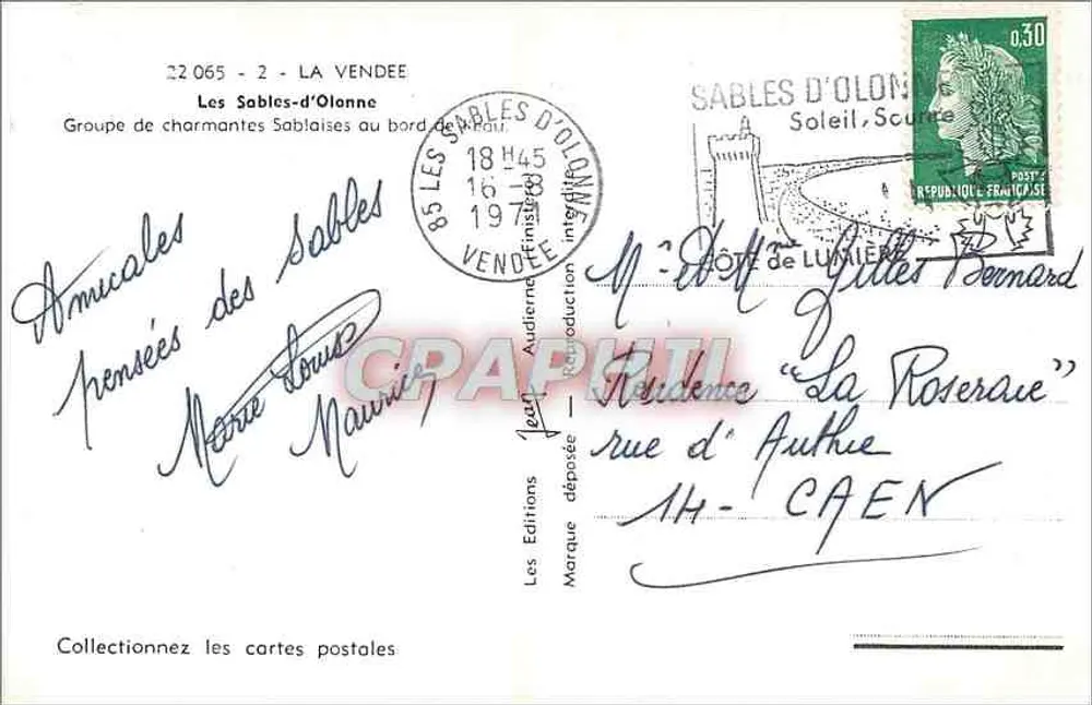 Les Sables-d'Olonne — Grupo de encantadoras Sablaises à beira d'água — Jean, Éditions Audierne - Verso