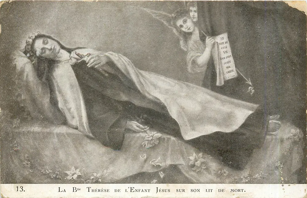 A Beata Thérèse da Criança Jesus em seu leito de morte — série 13 — Made in France - Frente