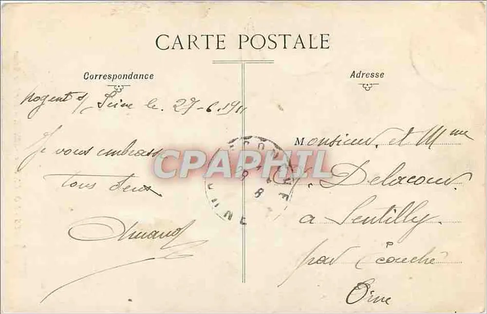 Nogent-sur-Seine — Bord de Seine — éditeur anonyme, n° 966 - Verso