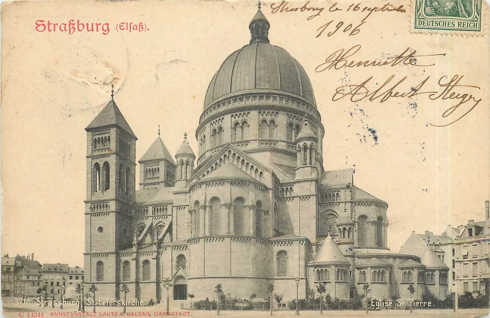 Estrasburgo (Alsácia). — Igreja de São Pedro — Kunstanstalt Lautz & Balzart, n° 3710 - Frente