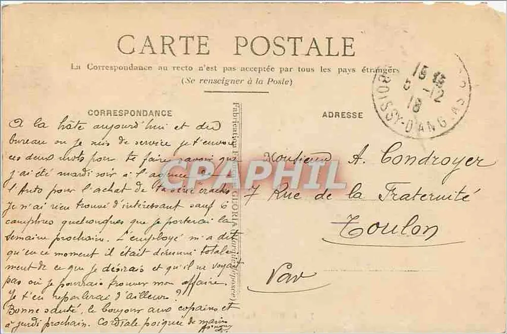 PARIS — Igreja da Madeleine — editor não identificado, n° 71 - Verso