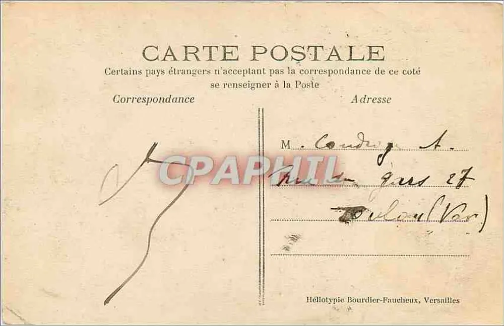 Parque de Versailles — Bassin de Netuno — Hellotypie Bourdier-Faucheux - Verso