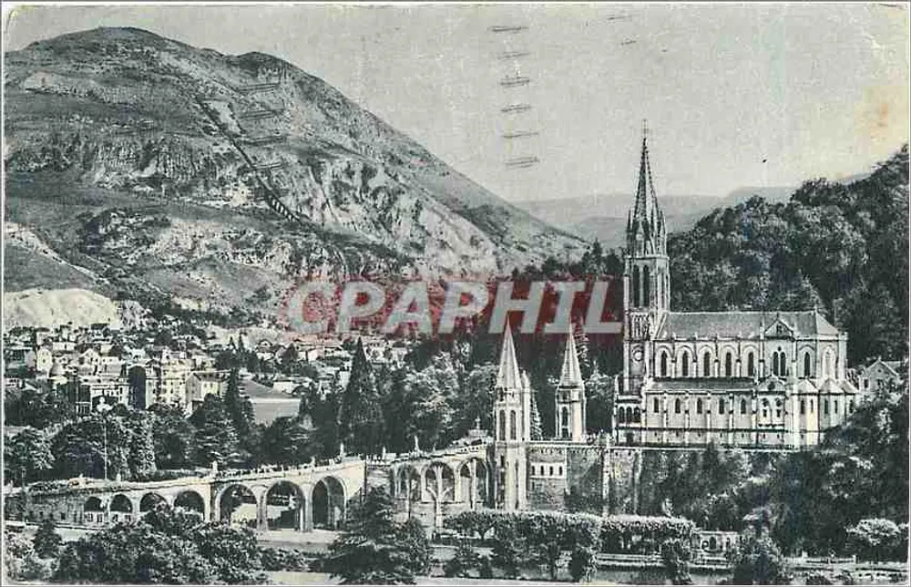 Lourdes — A Basílica e o Pic du Jer — Edição P. Douges - Frente