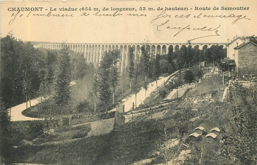Chaumont — Most (654 m długości, 53 m wysokości) — Droga do Semoutier - Awers