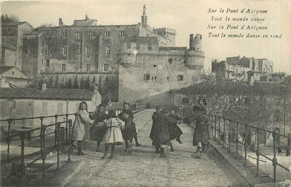 Sur le Pont d'Avignon — enfants dansant — Graphphil - Frente