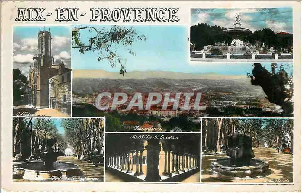 Aix-en-Provence — Vista panorâmica e monumentos — Sociedade Edições da França - Frente