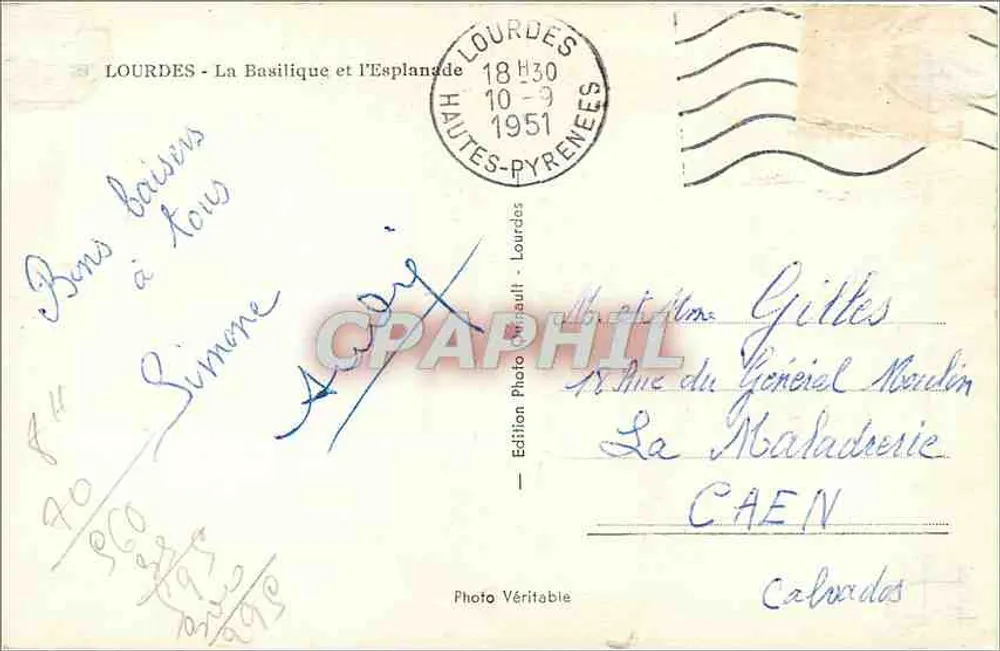 Lourdes - A Basílica e a Esplanada — Edição Foto Véritable, n° 40 - Verso