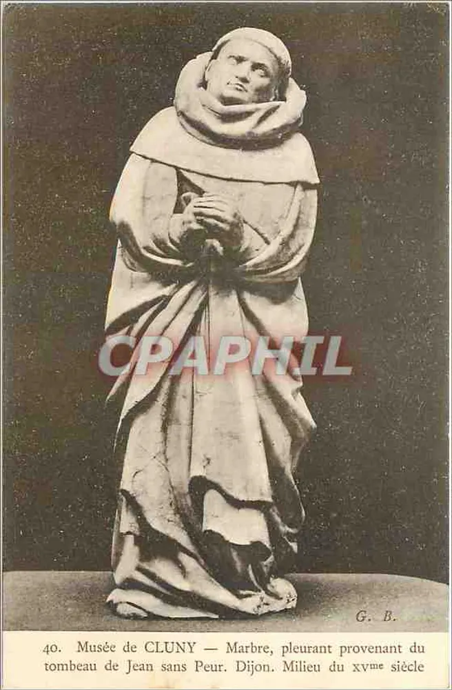 Statue des weinenden Mönchs — Museum Cluny — Dijon, Mitte des 15. Jahrhunderts - Vorderseite