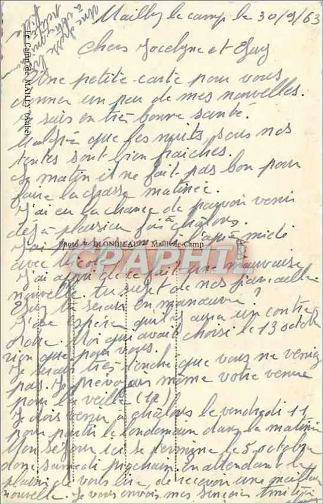 Campo de Mailly — Lembrete do campo — Fot. do Campo de Mailly - Verso