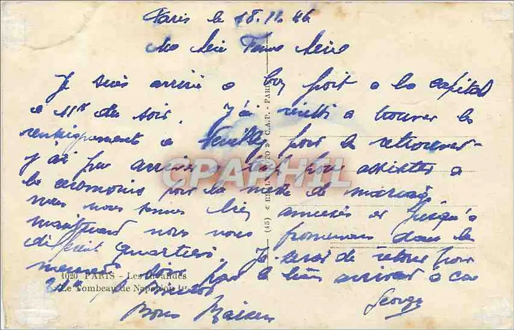 Túmulo de Napoleão I — Paris — editor Cap - Verso