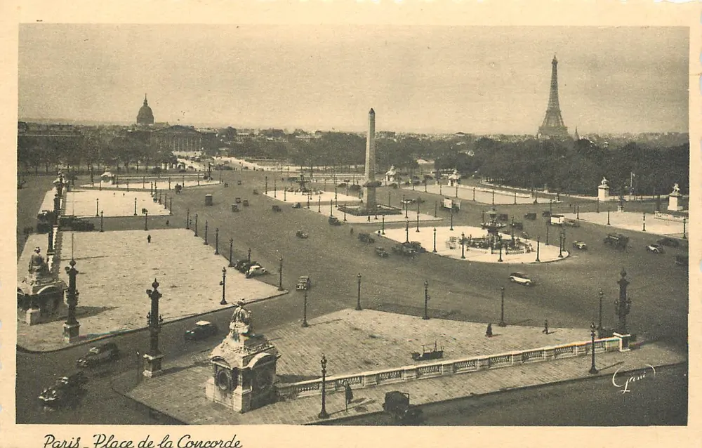 Paris - Praça da Concórdia — vista panorâmica com a Torre Eiffel no fundo — Photolux, n° 1107 - Frente