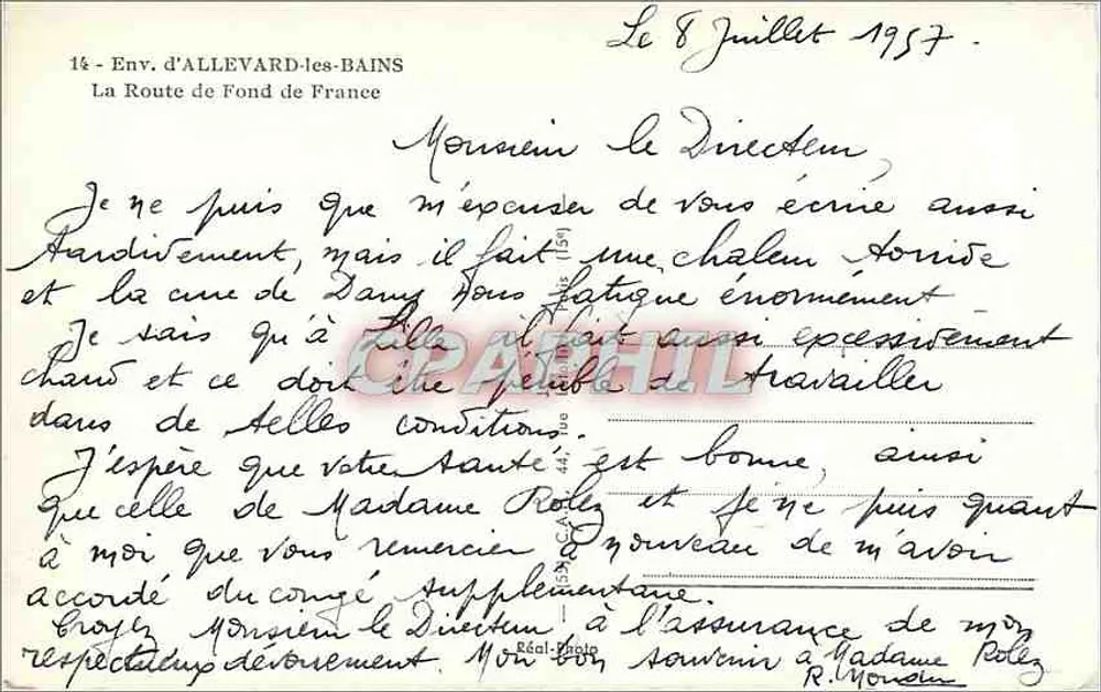 Die Straße von Fond de France — Allevard-les-Bains — Cap - Rückseite