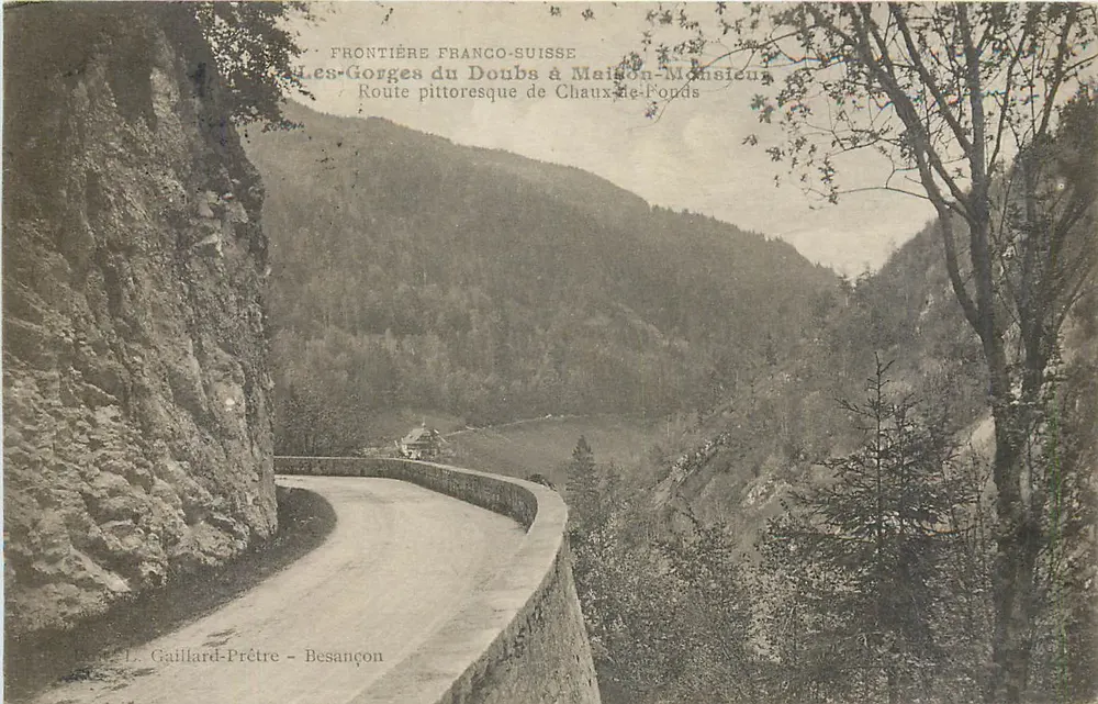 Gorges du Doubs bei Maison-Monsieur — Grenze Frankreich-Schweiz — L. Gaillard-Prêtre - Besançon - Vorderseite