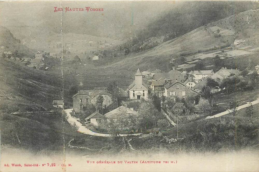 Vista geral do Valtin — As Altas Vosges — Ad. Weick, Saint-Dié, N° 7.92 - Frente