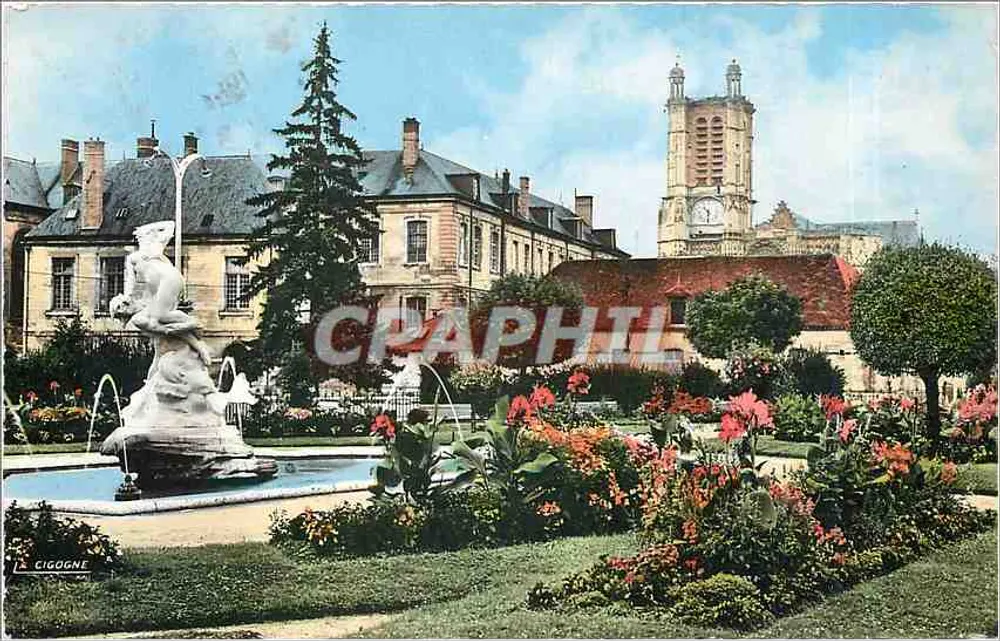 Troyes (Aube) — Garten der Präfektur und die Kathedrale — Ausgabe La Cigogne - Vorderseite